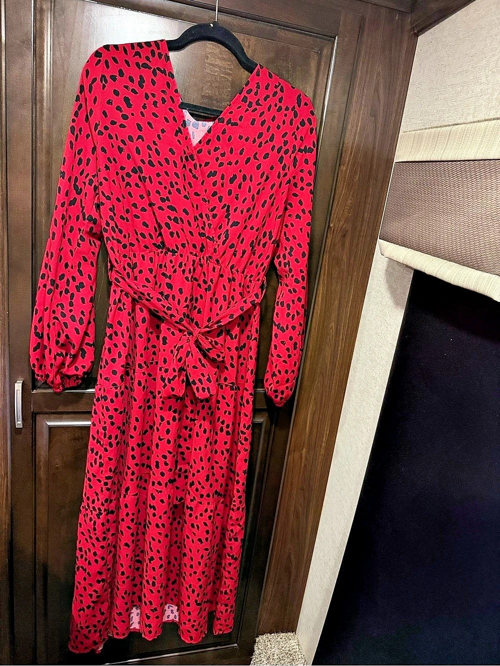 Animal Print Maxi Dress in Pink & Black Size XL Like New
